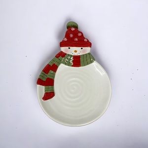 Hallmark Christmas Snowman Cheese Plate Dish Snack Dessert Appetizer Holiday